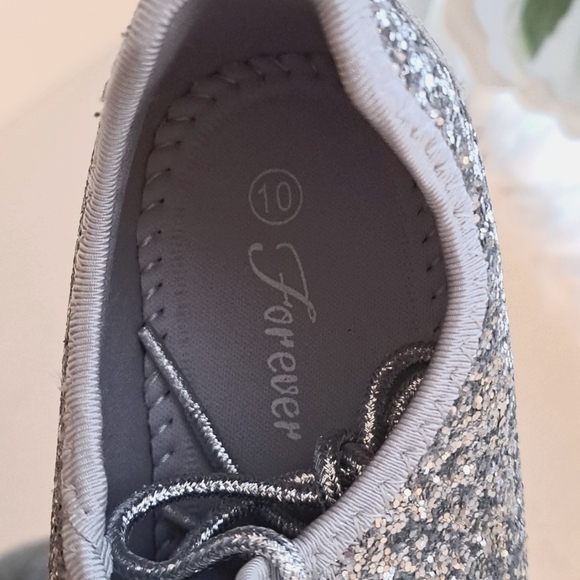 NWOT Silver sequin sneakers - Picture 3 of 6